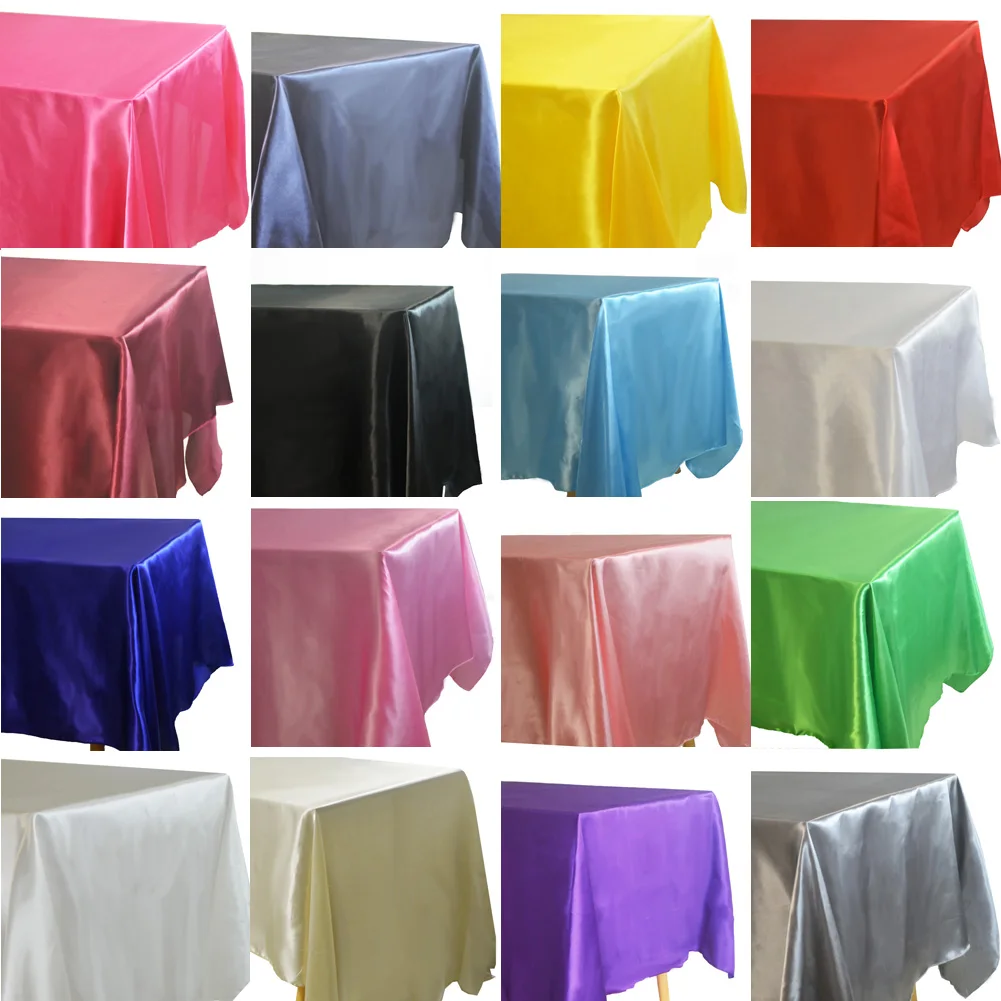 

Rectangle Table Cloth Satin Tablecloth Overlays Wedding Christmas Baby Shower Birthday Banquet Decor Home Dining Table Cover