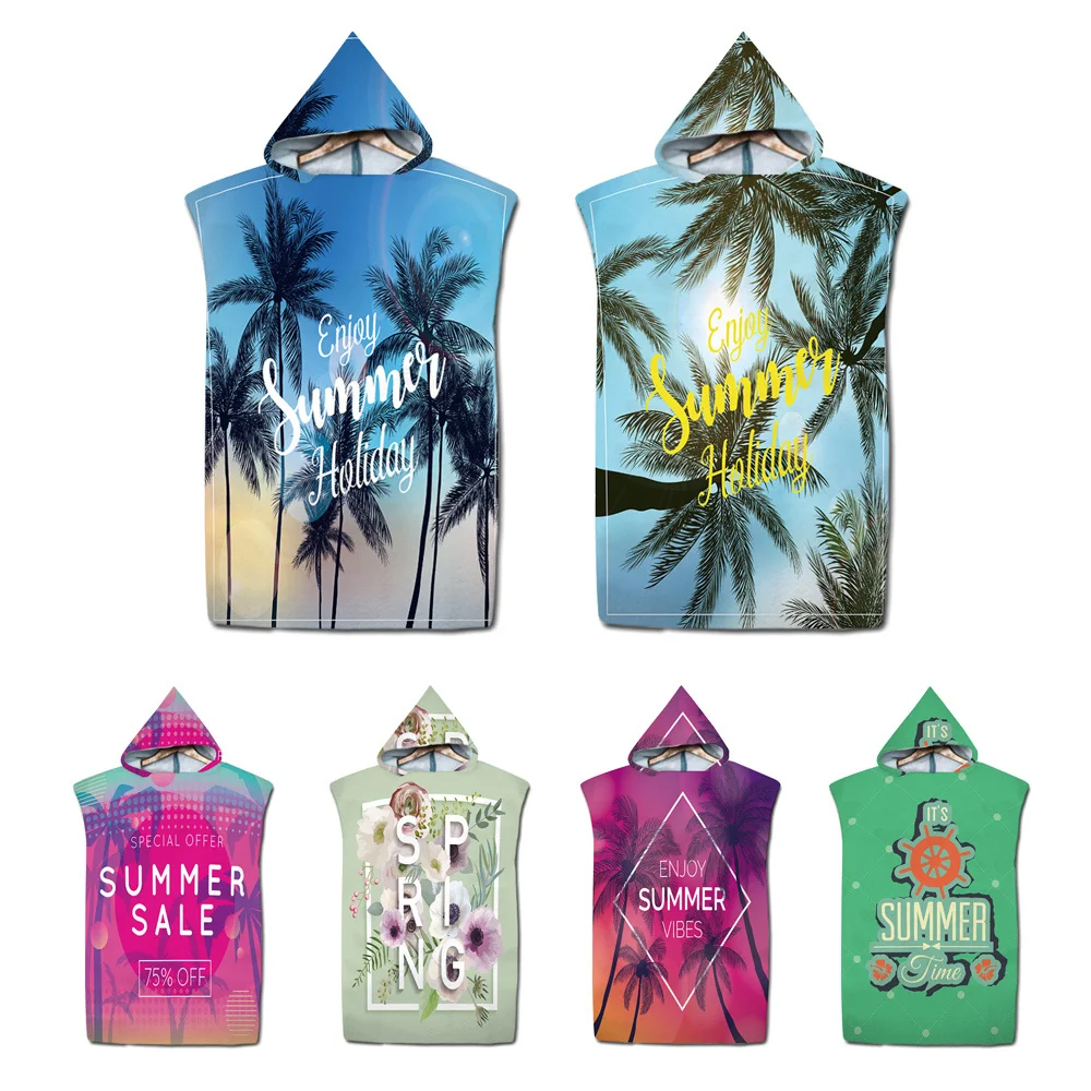 

Summer Style Microfiber Hooded Cape 110x74cm Adult Changing Bathrobe Cloaks Beach Towel Travel Swimming Gym Fitness Hooded Towel