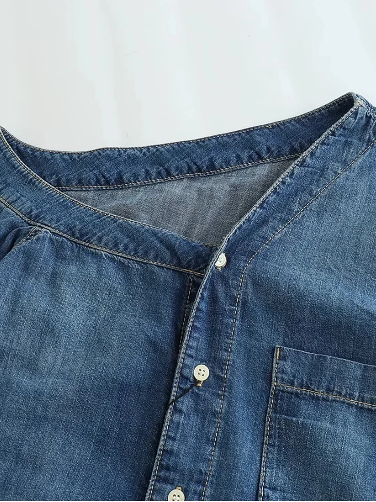 Женская джинсовая блузка Zevity LS3736