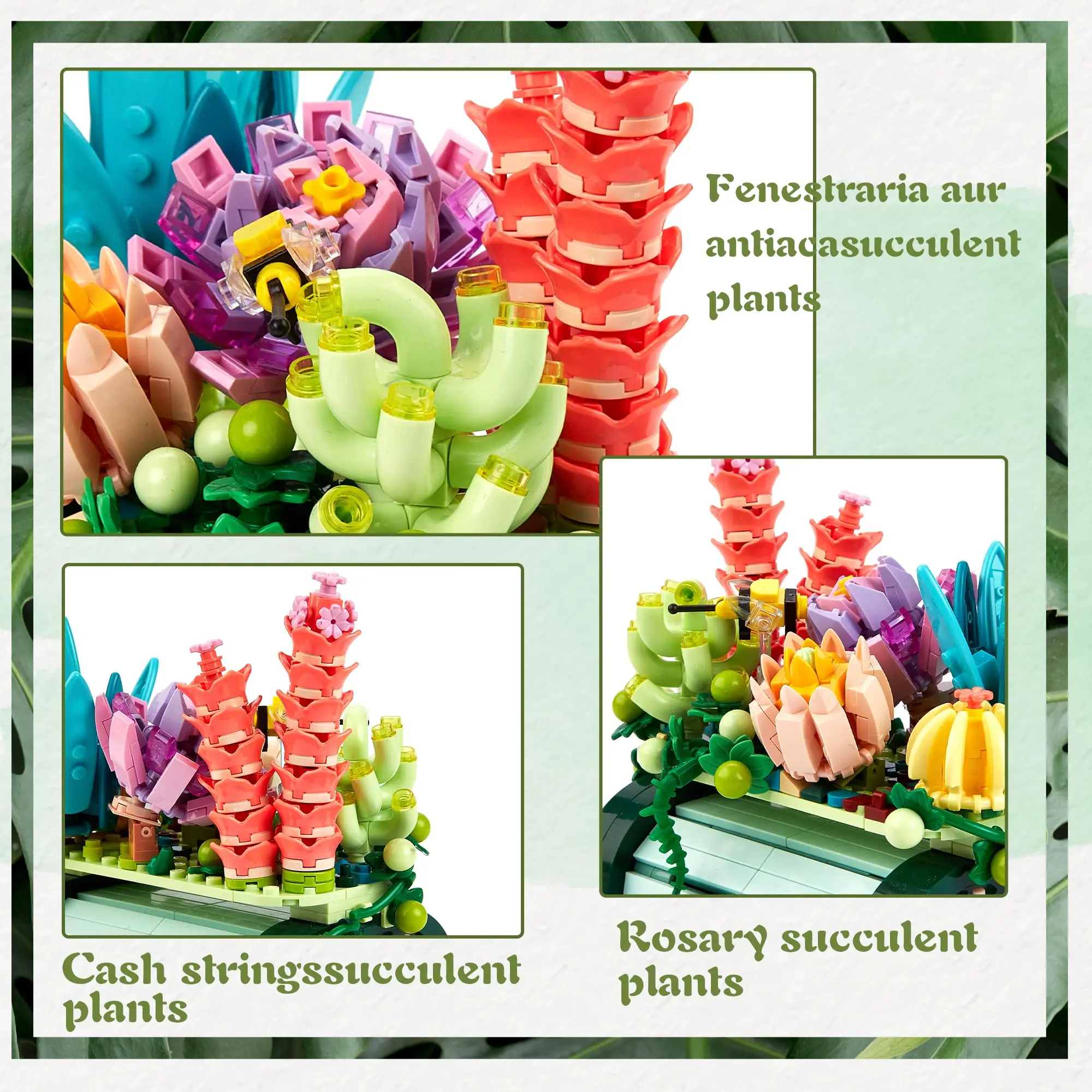 ToylinX суккуленты мини-Строительный набор с цветами для взрослых офис домашний