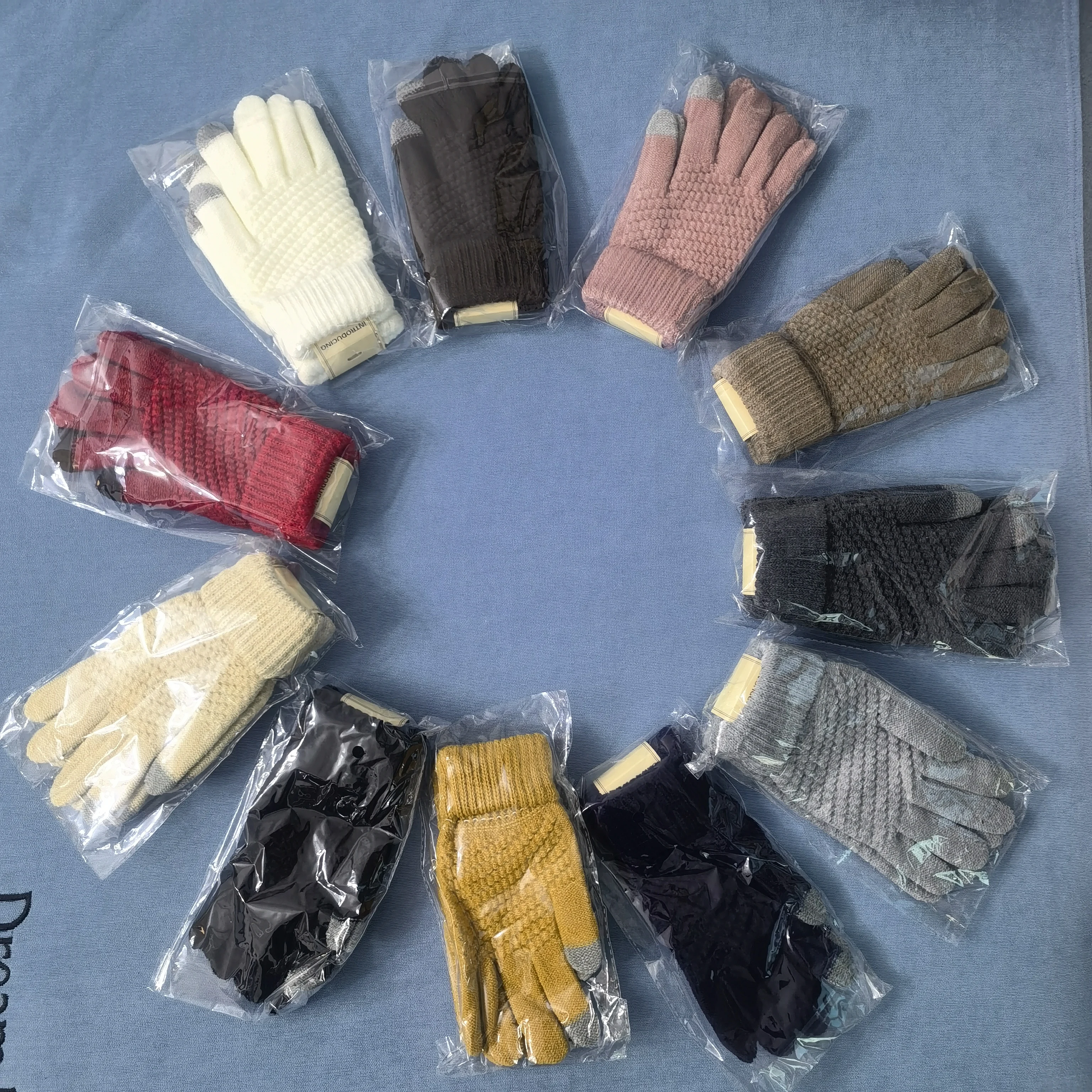 

Зимние Утепленные перчатки Корейская версия холодностойкие Симпатичные теплые шерстяные вязаные перчатки для велоспорта с сенсорным экраном