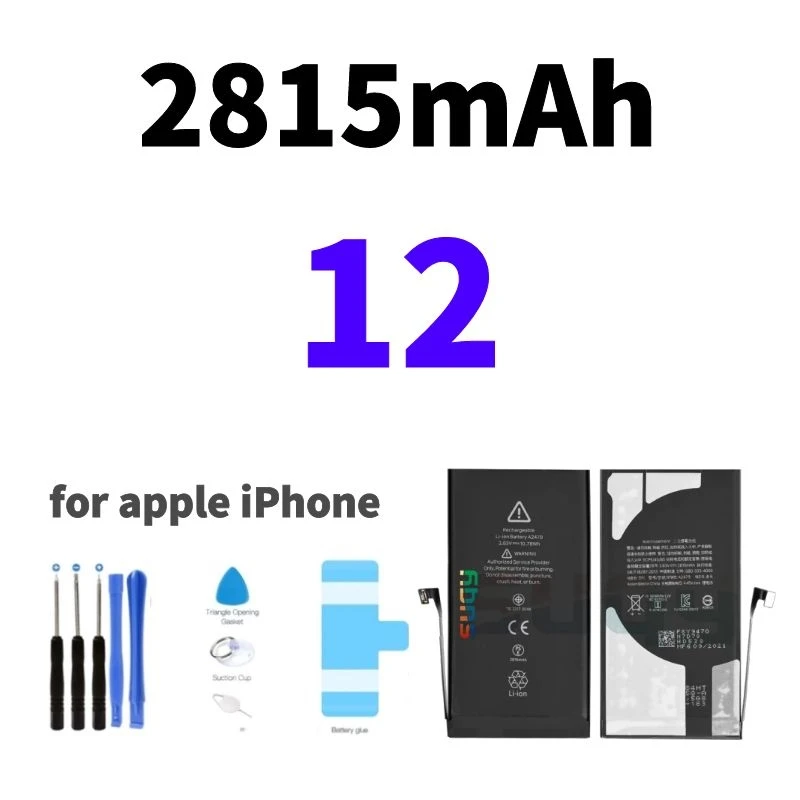 

Аккумулятор для телефона iphone 12, 2815 мАч, 0 циклов, батарея для Apple iphone12, Сменный аккумулятор для iphone 12, батарея