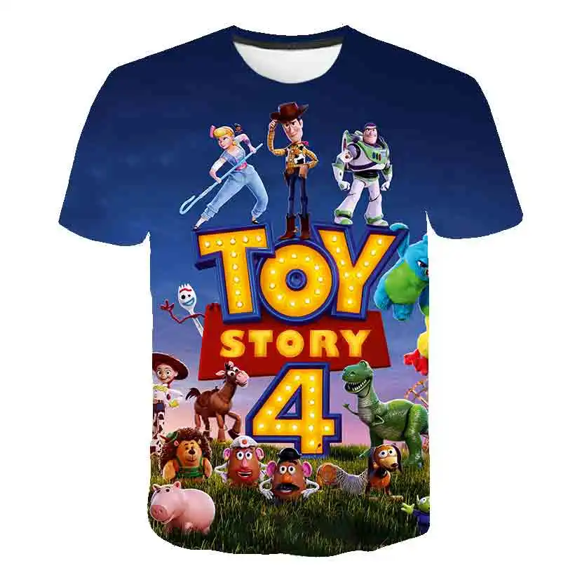

Disney Toy Story Cartoon Anime Clothes For Boy Girl Kids T-shirt Summer Short Sleeve 3D Print Children Clothing T Shirts Tops