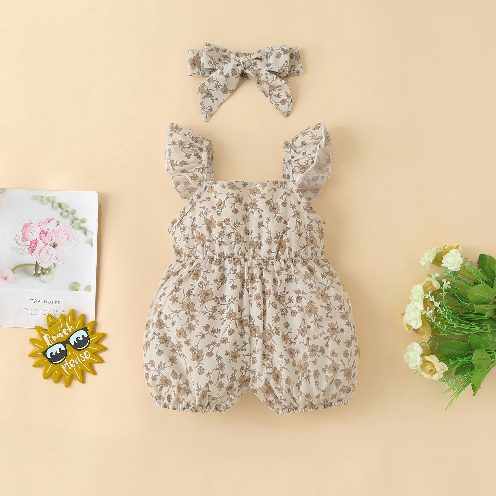 

Ma&Baby 3-24M Newborn Infant Baby Girl Romper Floral Print Ruffle Jumpsuit Overalls Sunsuit Summer Clothing D01