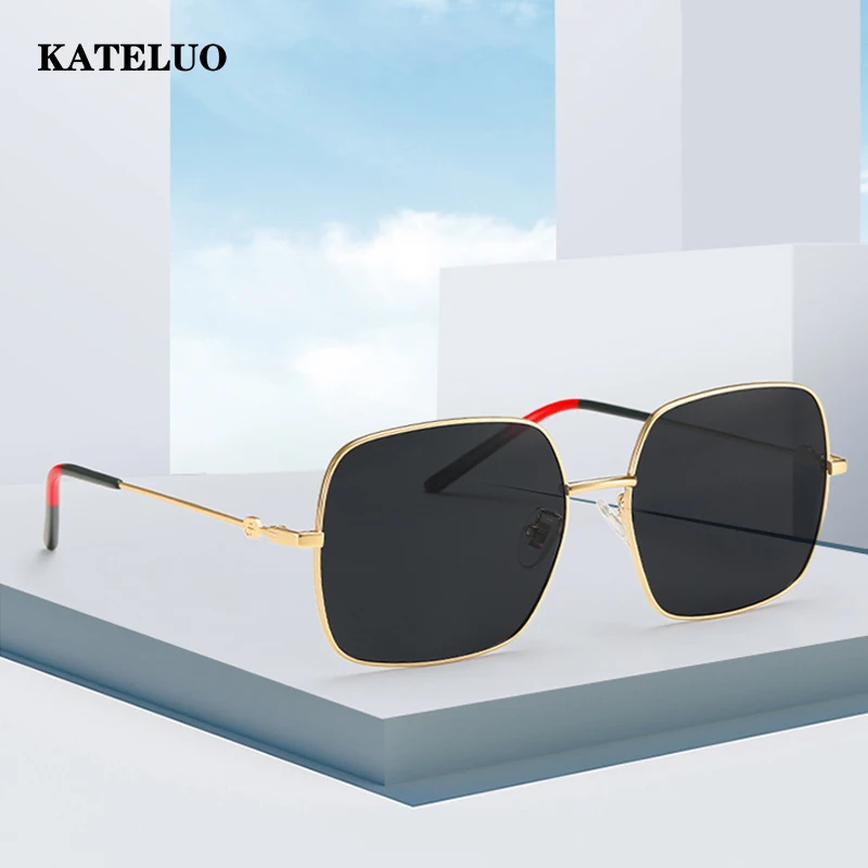 

KATELUO Trending Products 2022 Luxury Designer Sunglasses Vintage Fashion Square Polarized Sun Glasses Shades for Women
