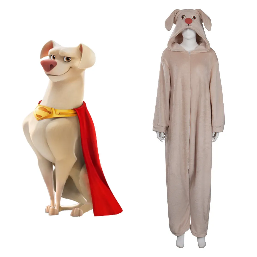 

Super Pets Krypto Cosplay Costume Jumpsuit Sleepwear Pajams Outfits Halloween Suit