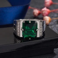 hoyon diamond emerald color ring mens ring domineering sapphire ring black gem zircon ring jewelry wedding ring set for couple
