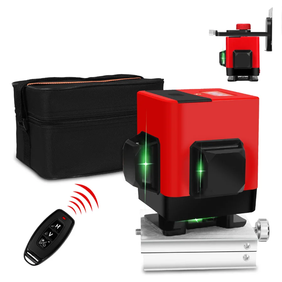 

lazer level green beam laser cross 12 line self leveling 3d auto rotary construction nivel laser level 360 degree machine tool