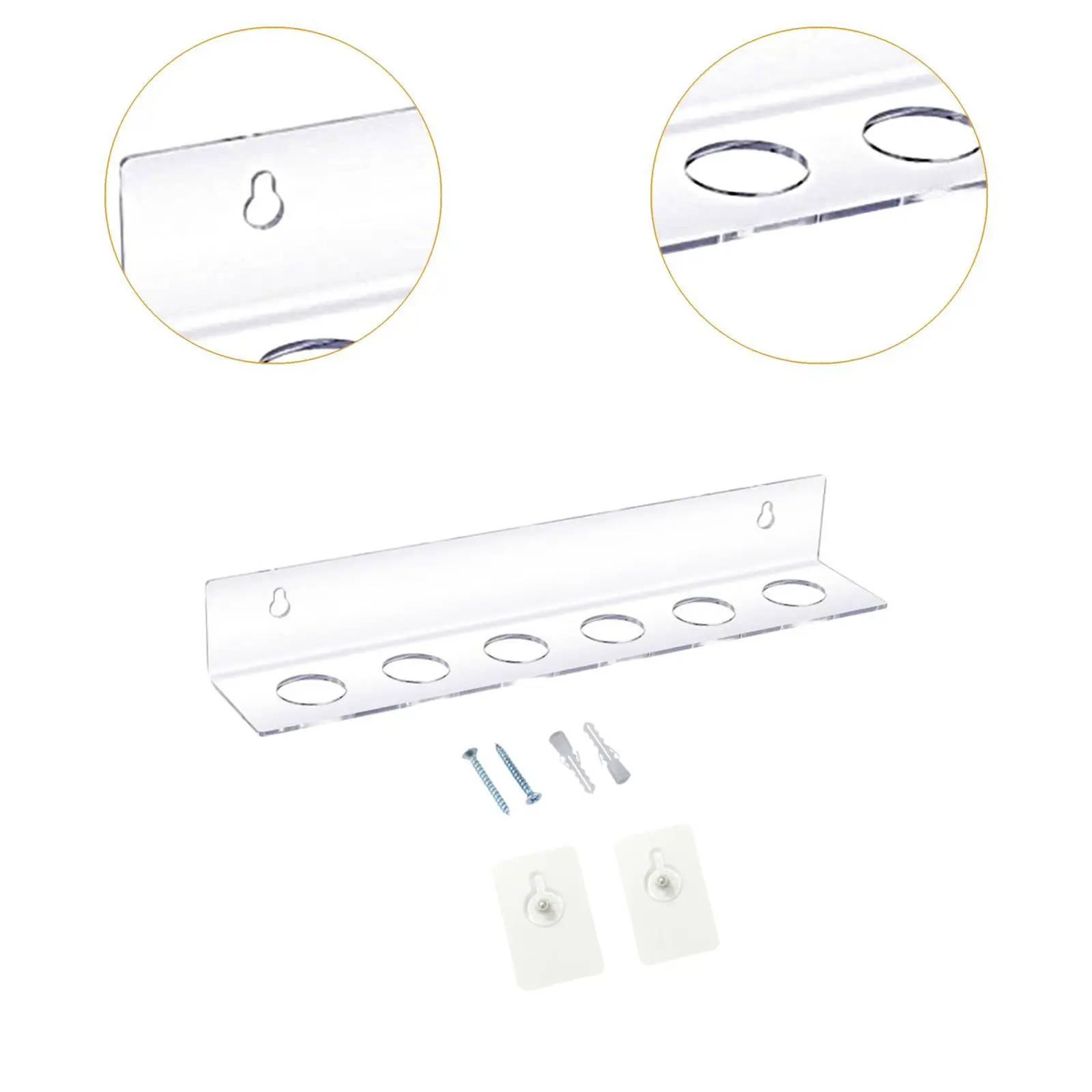 Прозрачная плавающая настенная полка в форме мяча для гольфа 12X2 5X2 дюйма