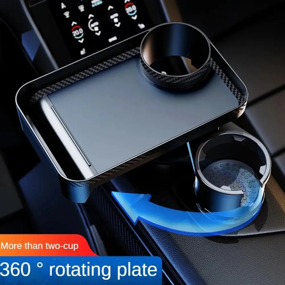 Multifunctional Car Cup Holder With Attachable Tray 360° Swivel Adjustable Car Food Eating Tray Table For Cup Holders Expander images - 6