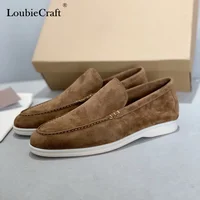 Summer Walk Shoes Men Moccasins Camel Suede Lazy Loafers Round Toe Slip Casual Driving 1