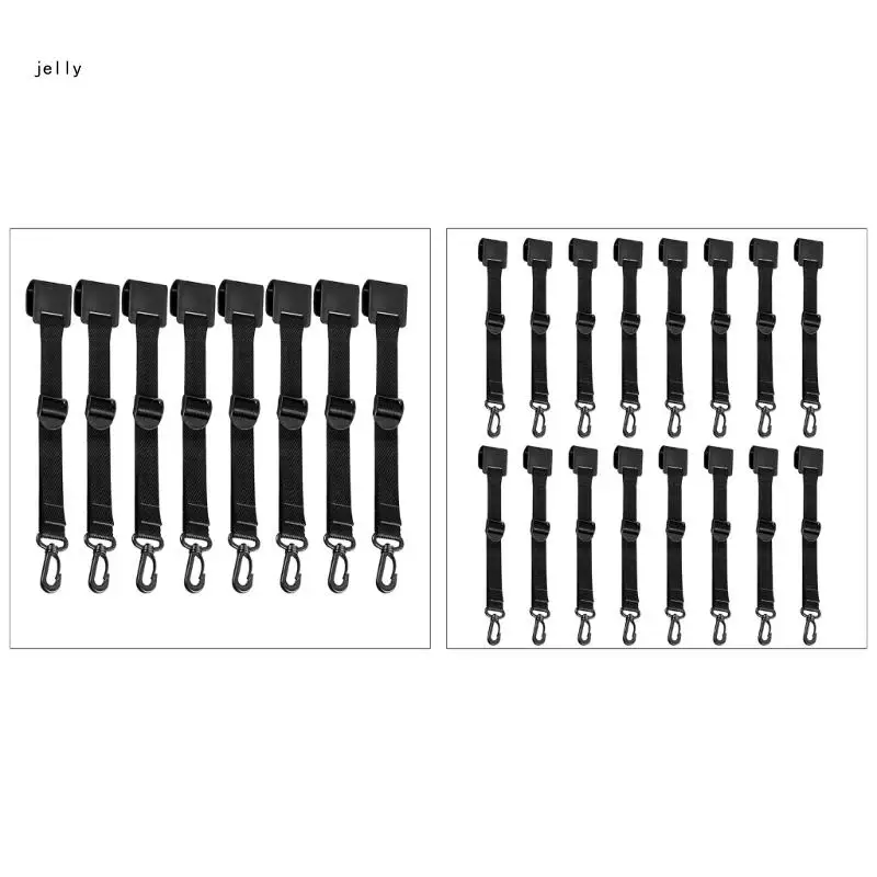 

448C 8/16pcs Nylon Webbing Camping Hook Adjustable Awning Hooks Tents Accessories