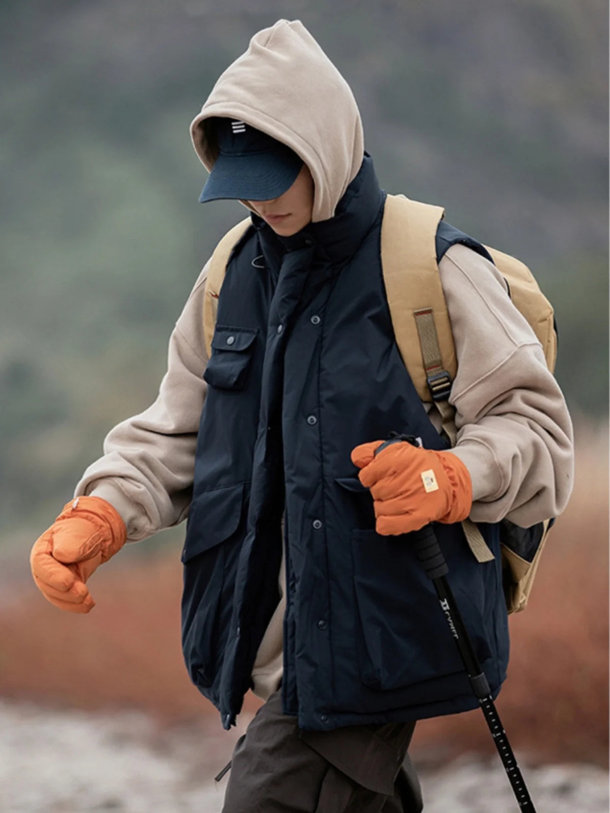 Японский модный жилет-карго Ciboy теплая пуховая куртка одежда с хлопковой