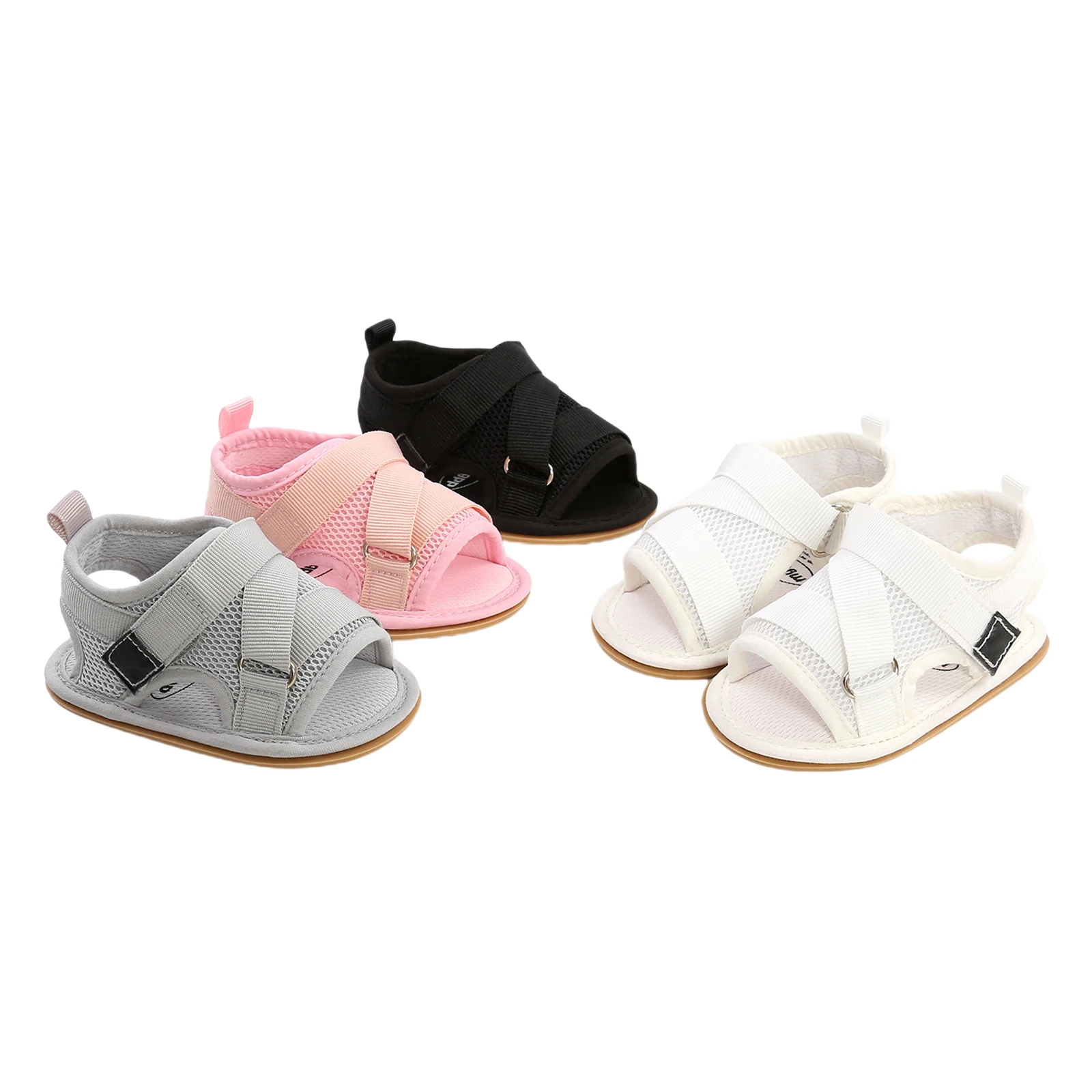 

0-18M Newborn Baby Girls Boys Solid Sandals Shoes Mesh Breathable Summer Infant Toddler Flat Soft Sole Summer Casual Shoes