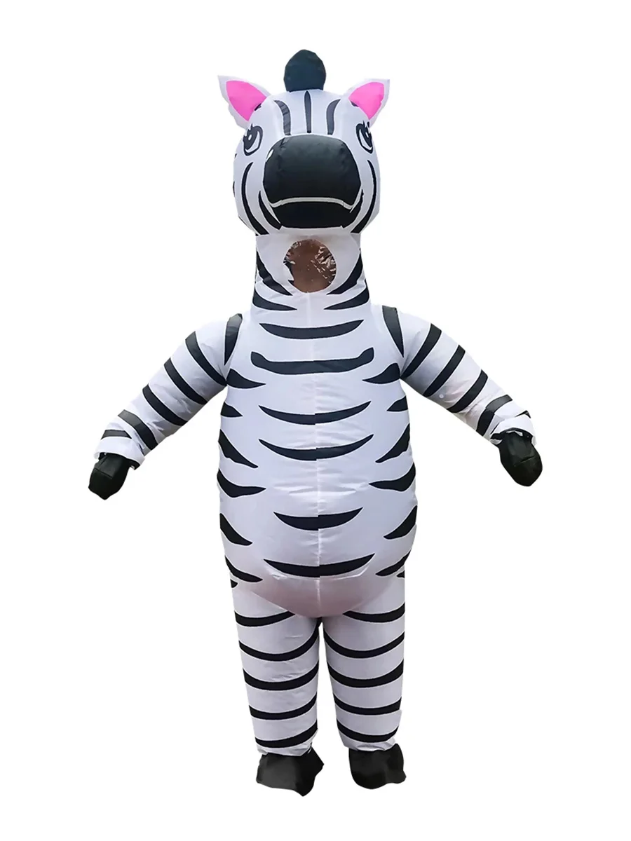 

JYZCOS Zebra Inflatable Costume Anime Mascot Role Play Suit Adult Animal Cospaly Carnival Christmas Halloween Fancy Dress