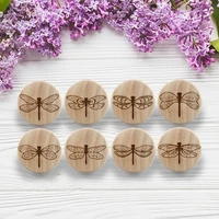 creative dragonfly wooden engraved knob boho nursery drawer pull rustic doorknob nature wood cabinet pulls furniture handles