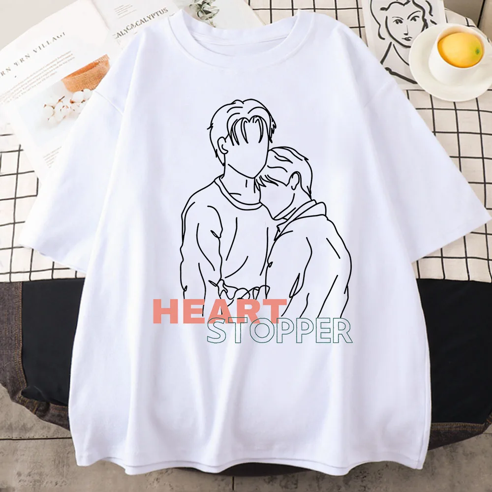 

Nick and Charlie Paris school trip T shirt Fashion Tee Heartstopper Season 2 T Shirt Cotton T-shirt Casual harajuku tshirt Tops