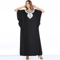 women robe muslim loose summer short sleeved maxi dress nightgown bat robe kaftan slamic jellaba moroccan abayas middle east