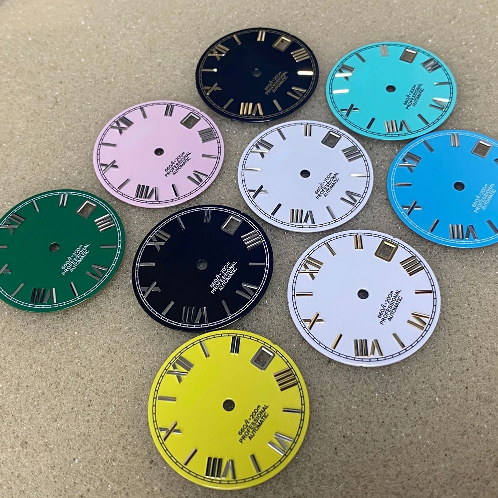 S Enamel Rome Modified Watch Accessories 28.5mm Watch Dial Noctilucent Dial Suitable for NH35/36/4R/7S Movement