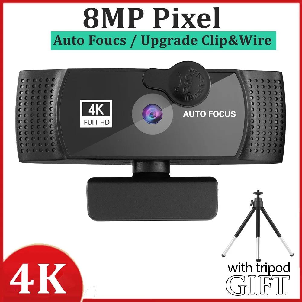 

Webcam 4K Autofoucs Web Camera 1080P Computer USB Webcams 2K WebCamera with Microphone Mini Camera Cover for Youtobe Sailvde