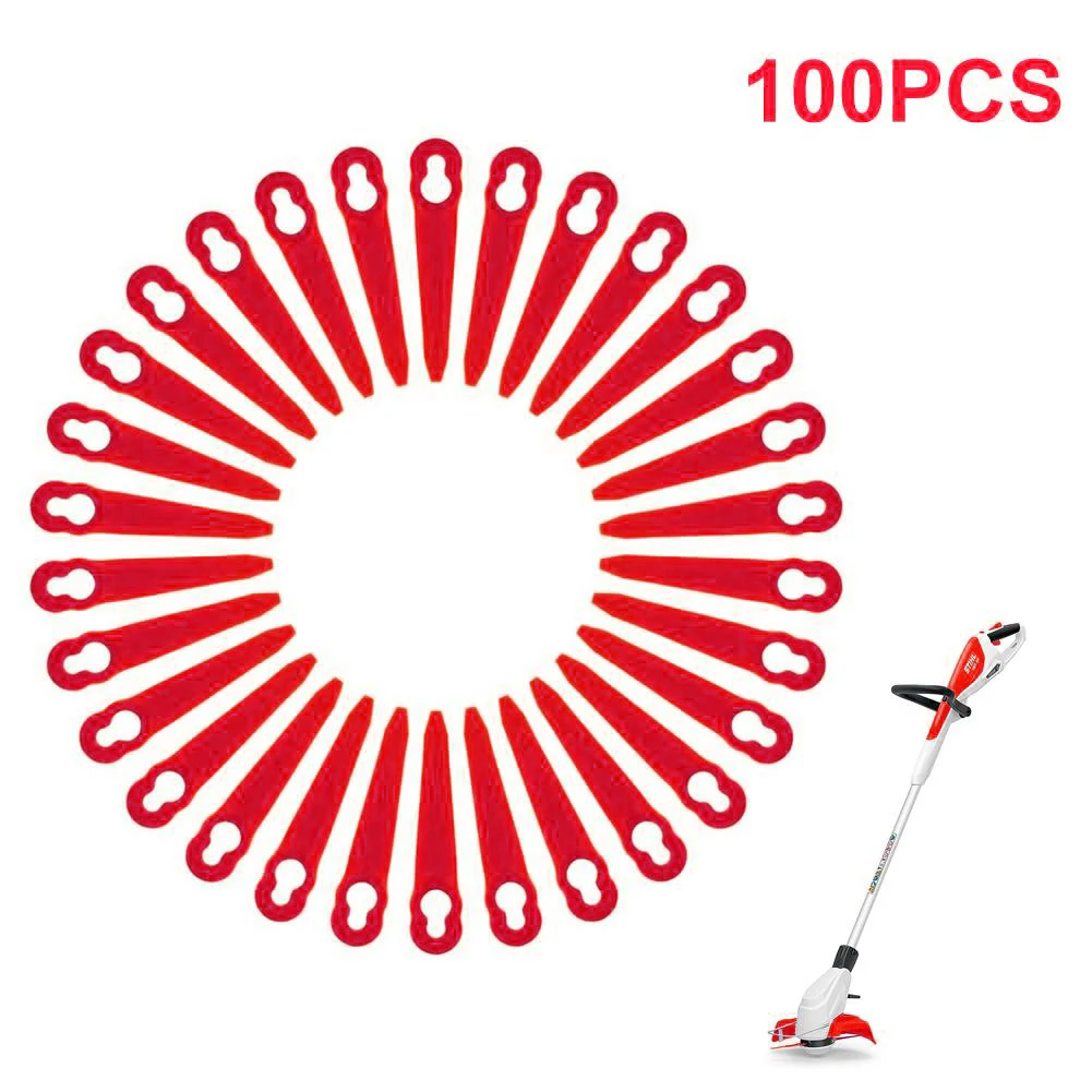 100Pcs Replacement Plastic Blades Grass Trimmer Spare Knives For STIHL Polycut 2-2 3-2 FSA 45 FSA 57 FSE 52 Strimmer Red