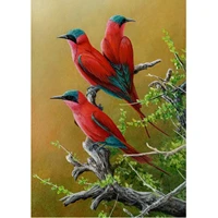 5d diamond painting three red birds full drill by number kits for adults diy diamond set arts craft decorations a1197