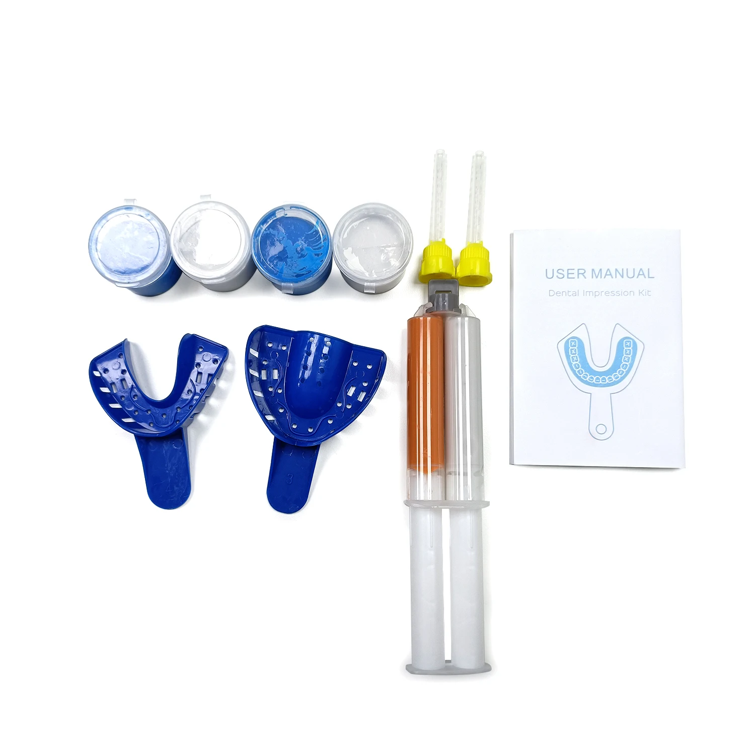 

Dental Self Impression Material Putty Light Body Dispenser Teeth Mold Kit With Dental Mixing Tips