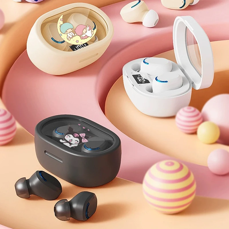 

Kawaii Sanrio Bluetooth Headset Hello Kittys Accessories Cute Beauty Cartoon Anime In-Ear Noise Canceling Toys for Girls Gift