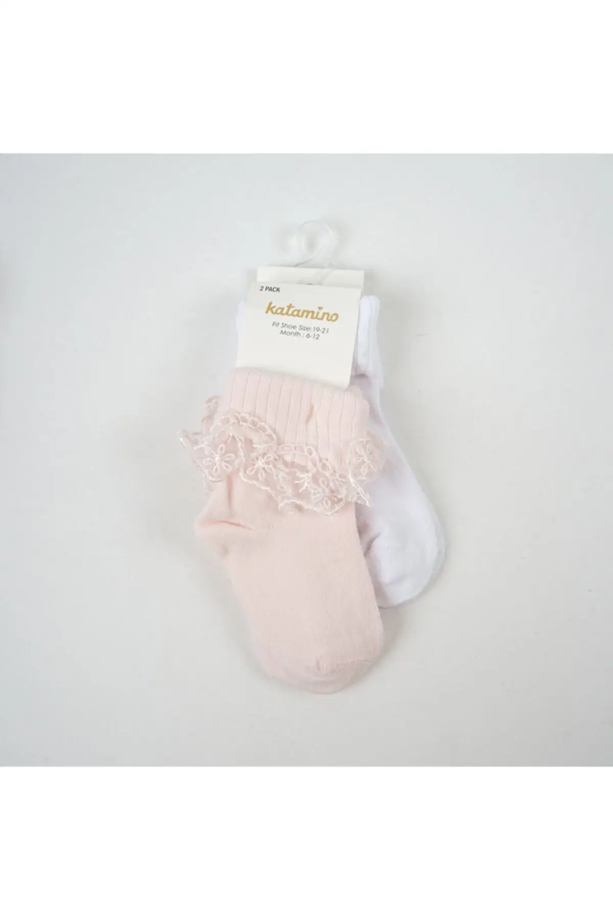 

Akel 2-piece baby socket socks cotton socks pink underwear