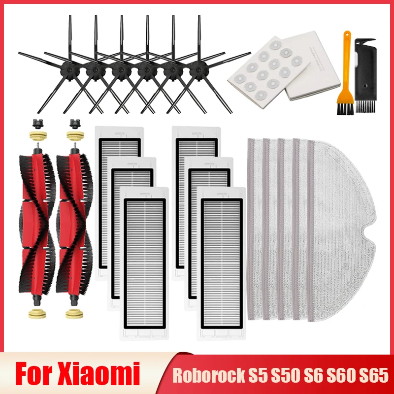 

Detachable Main Brush Hepa Filter Parts For Xiaomi Roborock S5 S50 S6 S60 S65 E4 E25 E35 Vacuum Cleaner Mop Cloth Side Brush