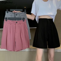 shorts women 4 colors oversize loose trendy ulzzang leisure solid preppy clothing korean style elegant all match female chic ins
