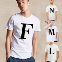 2022 new men t shirt streetwear 26 letter print short sleeve casual round neck t shirt fashion men tees comfortable pullover top