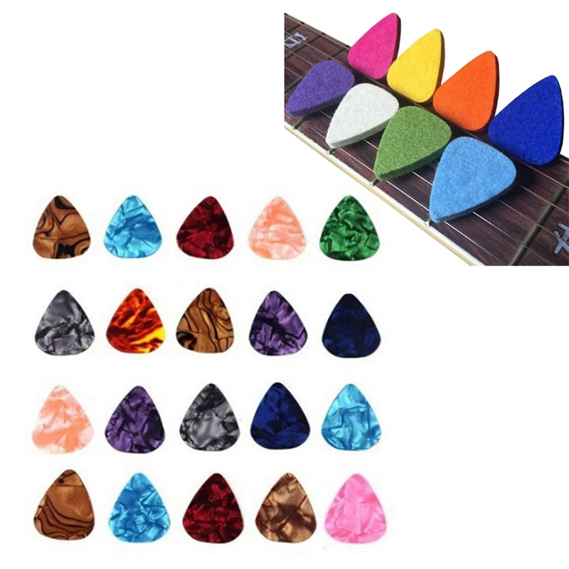 

50-Pack 0.46Mm Stylish Colorful Guitar Celluloid Picks Plectrums For Bass & 8 Pieces Ukulele Picks Felt Picks/Plectrums For Ukul