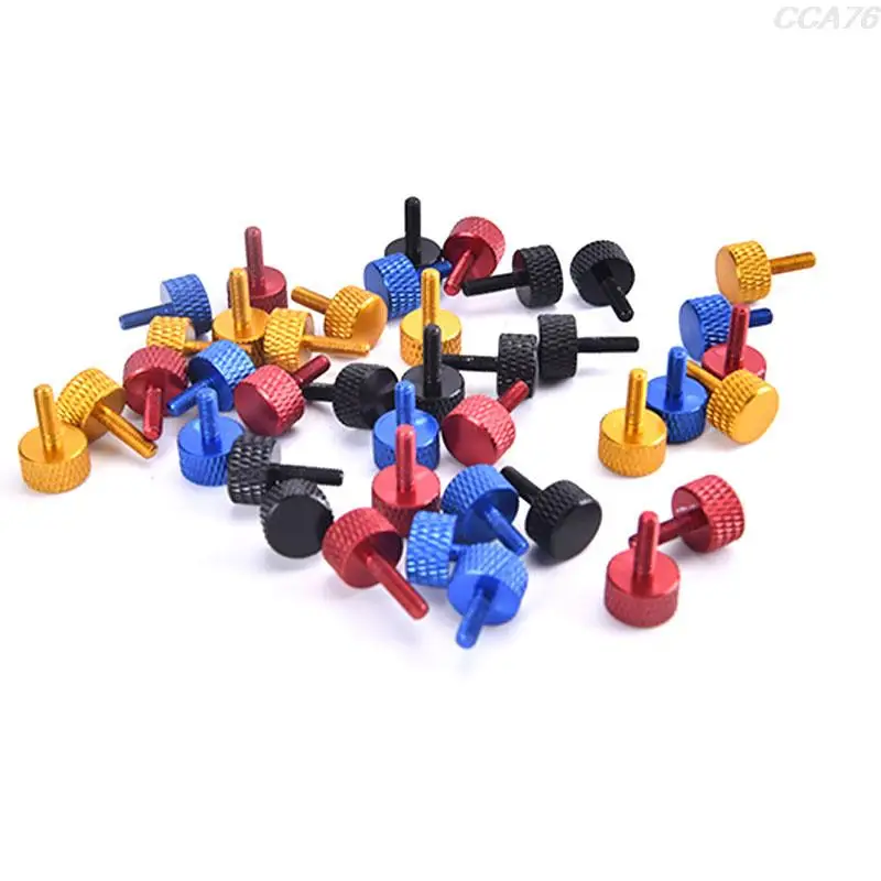 

10pcs/lot M3 Knurled Head Colourful Aluminum Hand Tighten Thumb PC Case Screws High Quality