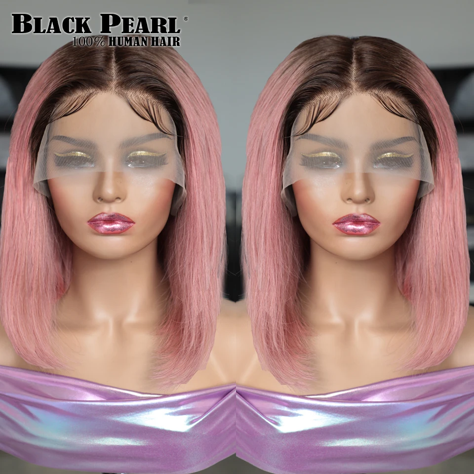 Ed Human Hair Wigs Pink Wig Dark Root 613 Blond Lace Wig