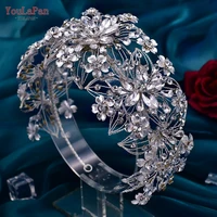 youlapan hp459 rhinestones bridal crown women hairband floral headwear bride wedding hair accessories princess pageant tiara