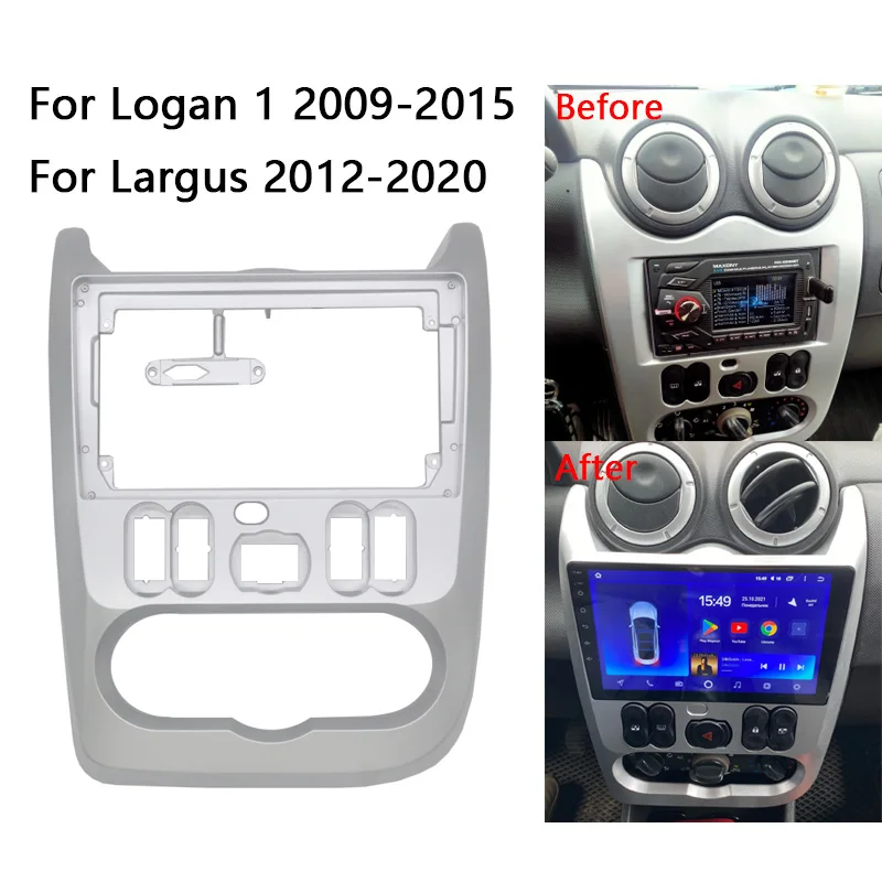 

Для RENAULT Logan 1 2009-2015/LADA Largus 2012-2020, видеопанель, проигрыватель, аудиоприборная панель, 2 Din, рамка, монтажный комплект, 9 дюймов, автомобильное радио, Fascia