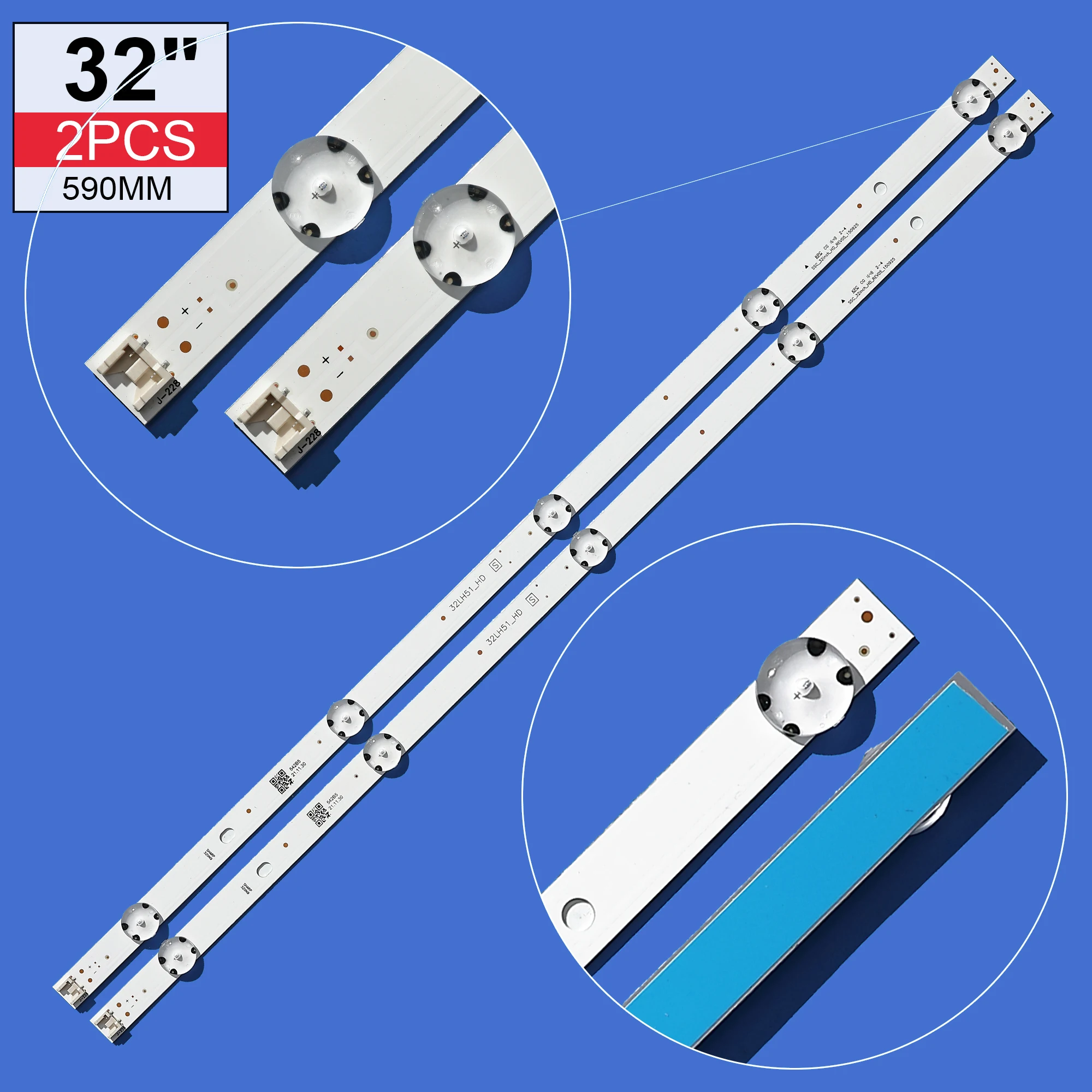 

Светодиодная лента для подсветки, 2 шт., Скоба 32 дюйма, HD _ rev05 _ 150925, 32LH51_HD для подсветки 32LF510U, 32LH570B, 32LH51_HD, 32LF510U, 32LH590U, 32LH570B