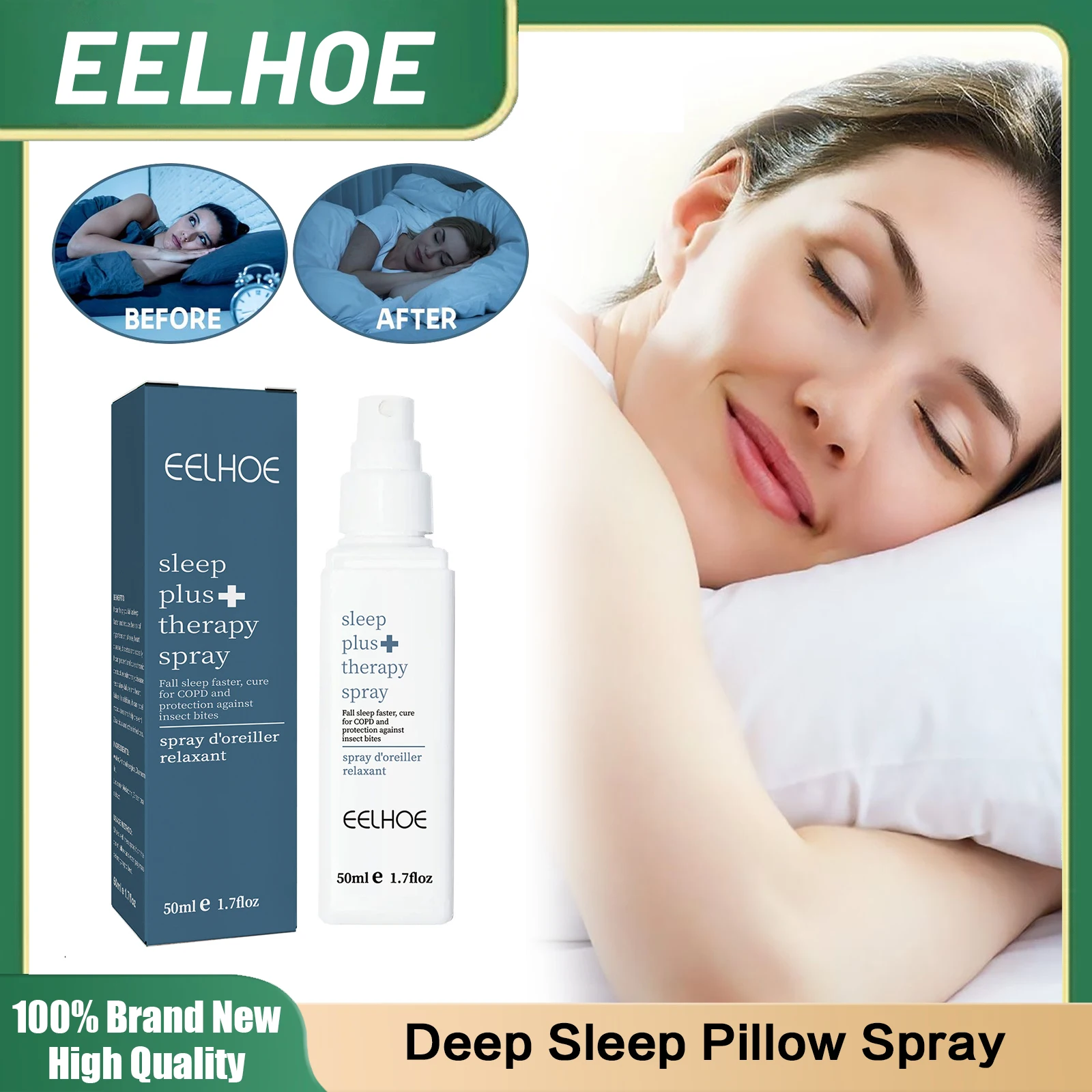 

Deep Sleep Pillow Spray Improve Insomnia Help Sleep Relieve Fatigue Stress Anxiety Soothe Mood Aromatherapy Lavender Sleep Spray