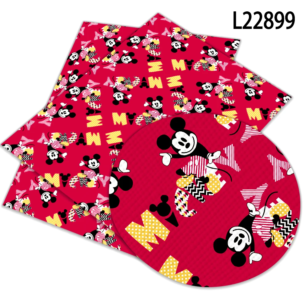 30x136 см Disney Микки Минни принт искусственная кожа Крест узор для DIY крафт декор и для сумок обувь