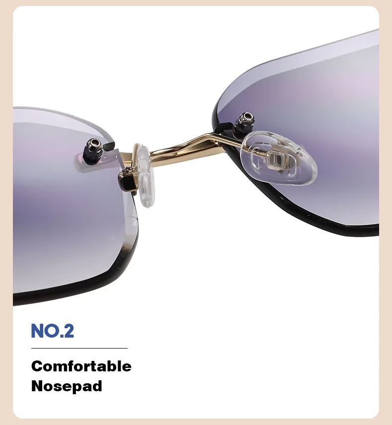 Классические квадратные солнцезащитные очки Carter без оправы роскошные