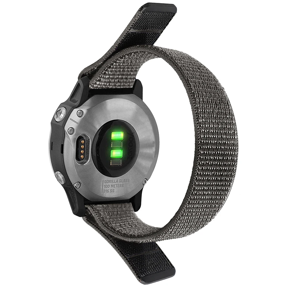 Ремешок нейлоновый для наручных часов Garmin Fenix 7/7S/7X/6X/6S/6 Pro/6X Sapphire/5X/5X Plus/5S/крючок и