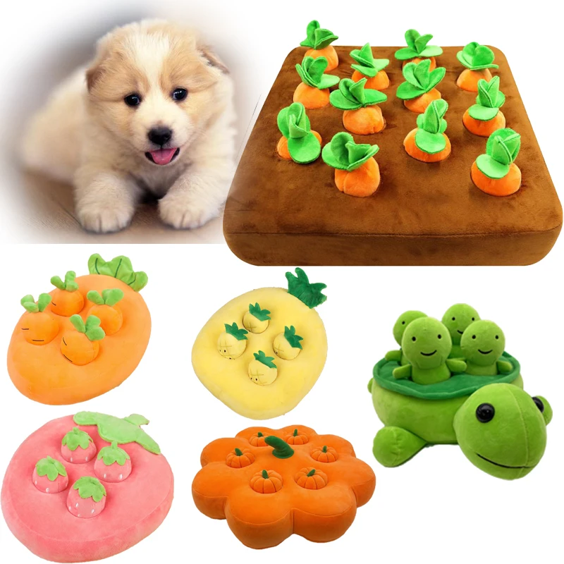 

Dog Cat Toy Carrot Plush Pet Vegetable Chew Toy Sniff Pets Hide Food Toys To Improve Eating Habits Durable Chew Dogs Accessories