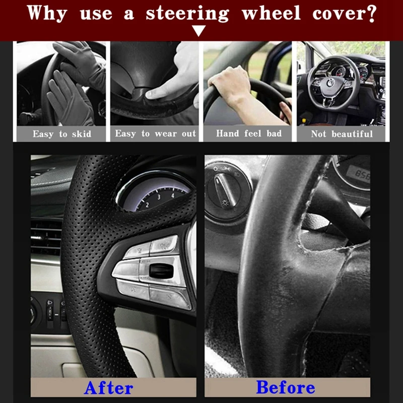 For Volkswagen VW Golf GTI 7 GTD GTE R Polo (R-Line) 2013 2014 2015 2016 2017 2018 2019 2020 2021 Car Steering Wheel Cover |