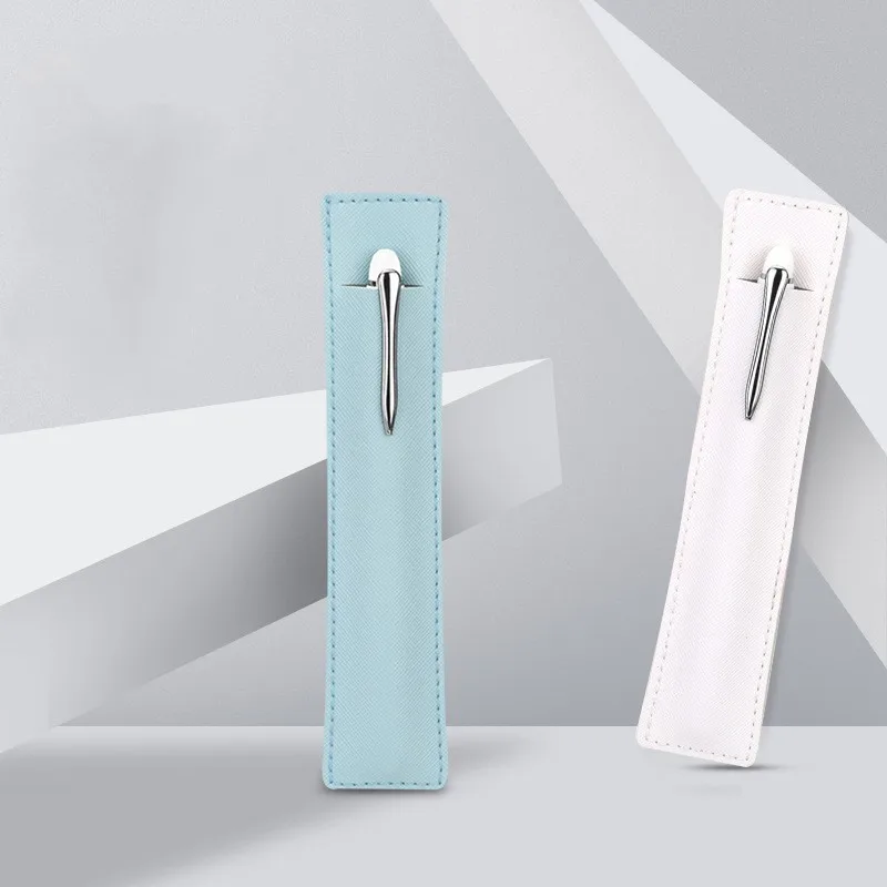 

Cross Toothpick Pattern Leather Single Pack Pen Case Neutralpen Protection Leathercasepen Bag