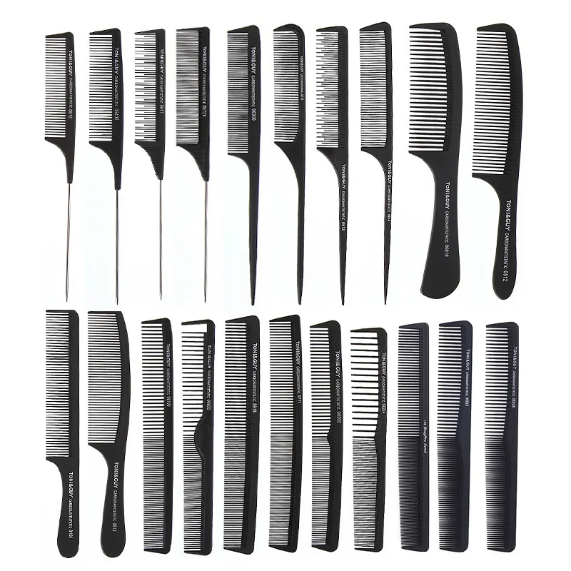 

High Quality Black Straight Hair Combs Pro Salon Hairdressing Antistatic Carbon Fiber Comb For Barber Hair Cutting