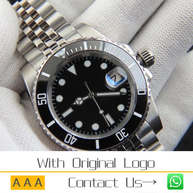 

AIOSC 40mm Men's Watch 904l Stainless Steel Automatic Mechanical Ceramic Watch Ring High Quality Waterproof AAA Watch -RLX