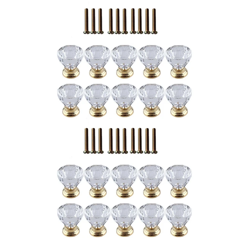 

20 шт., ручка для двери из хрустального стекла