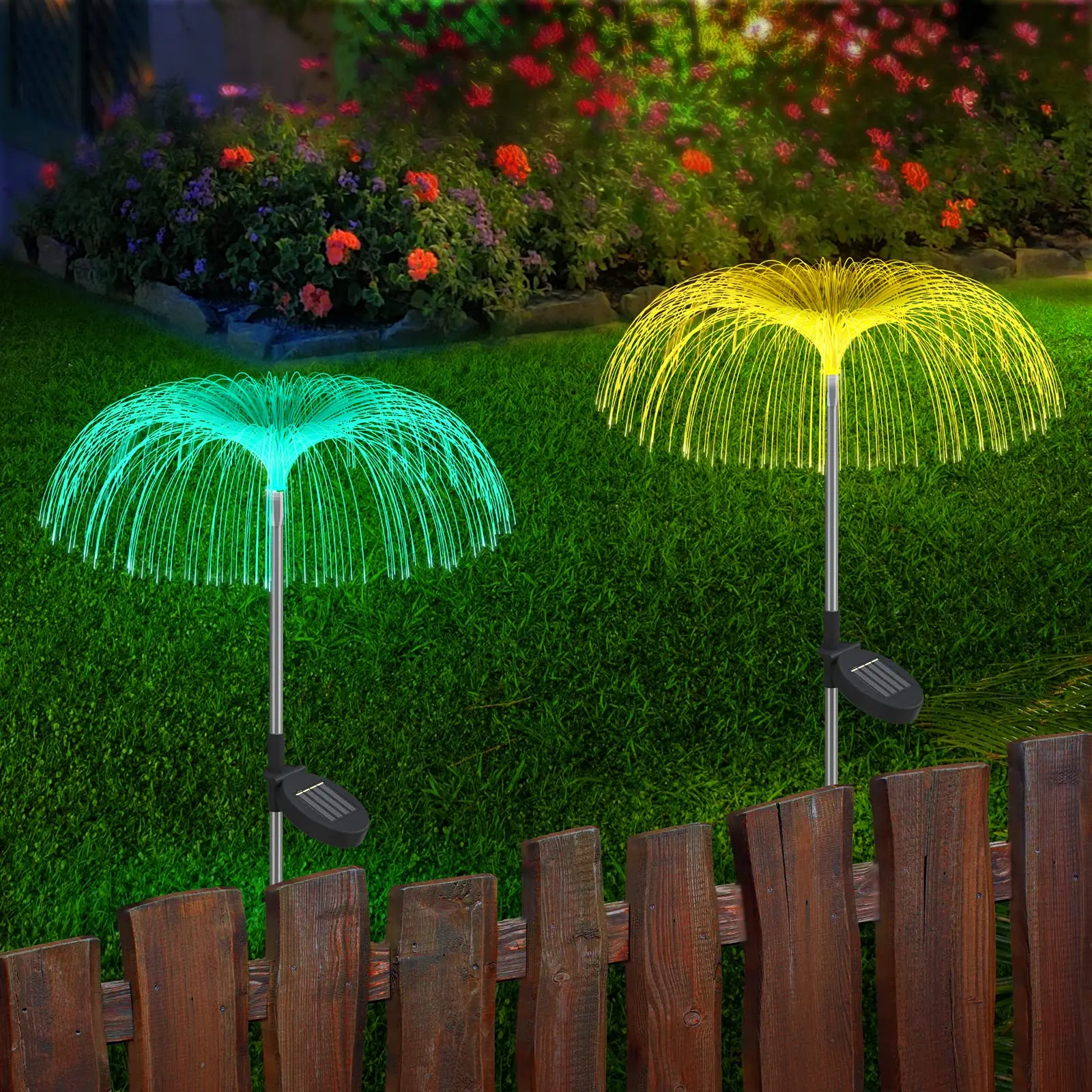 

Christmas Decorations Solar Led Light Outdoor 7 Color Changing Flower Lights Outdoor Waterproof Solar Power Fairy Garden Lamp