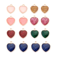10pcs shiny glitter heart shape enamel charms for bracelets necklace jewelry making supplies diy keychain accessories charms